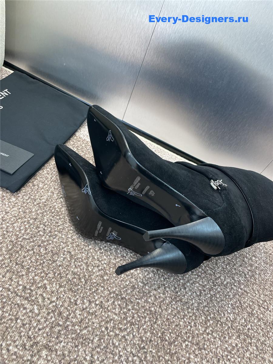 Sa1nt Lau*nt black buckle ankle boots