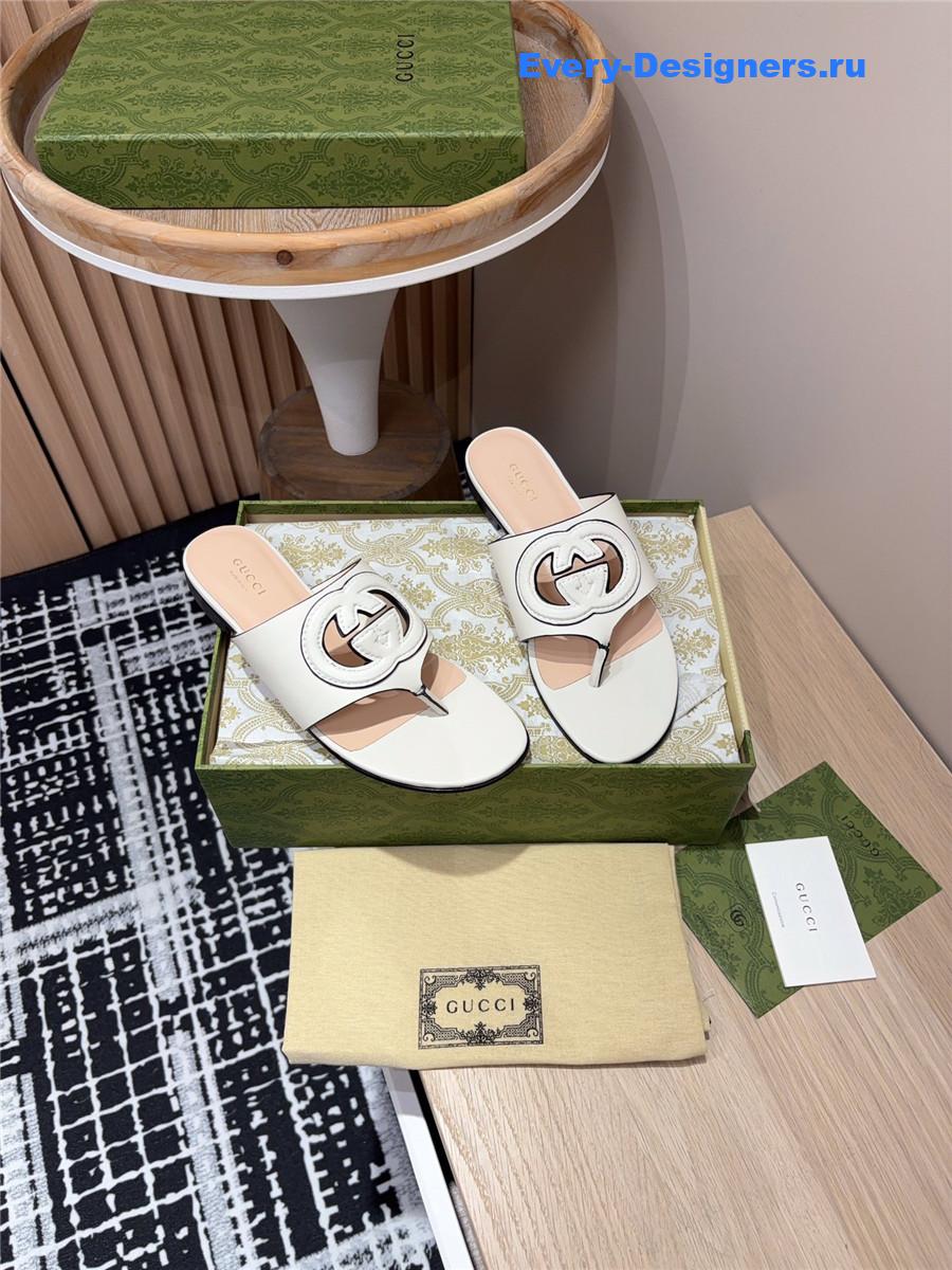 Gvc*1 gg white leather sandals