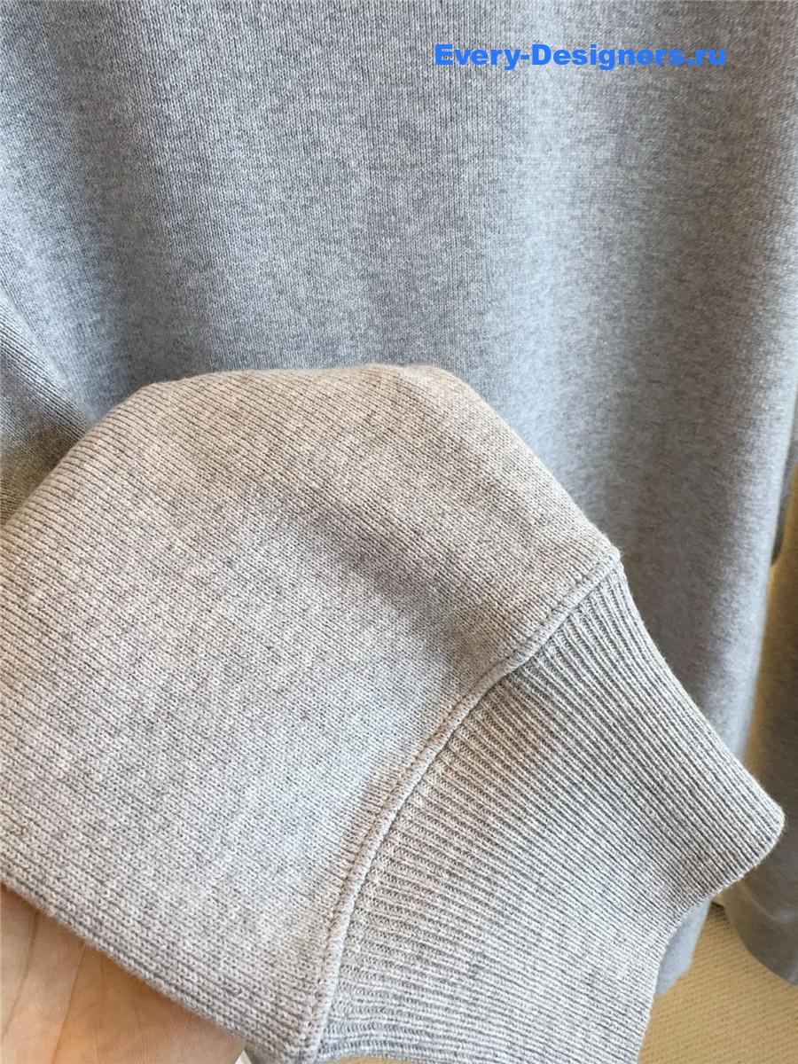 Miu Miu Grey Embroidered Sweatshirt