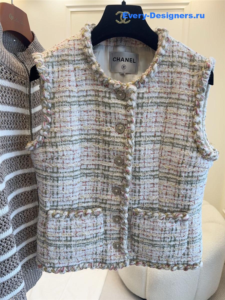 Ch**el tweed vest coat