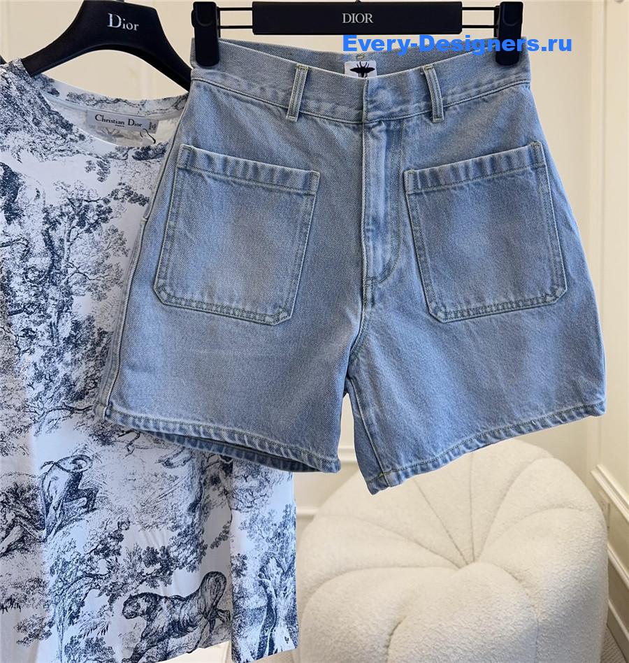 D10r printed denim shorts