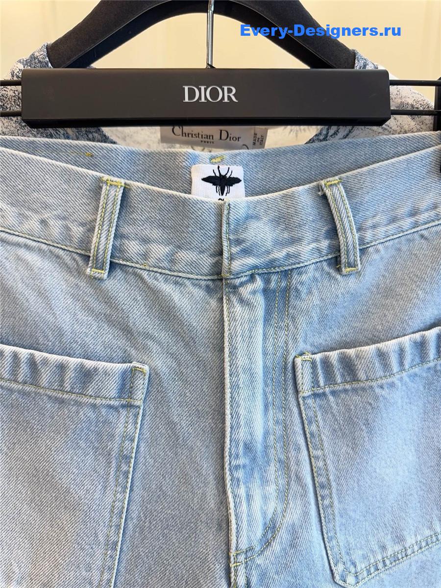 D10r printed denim shorts
