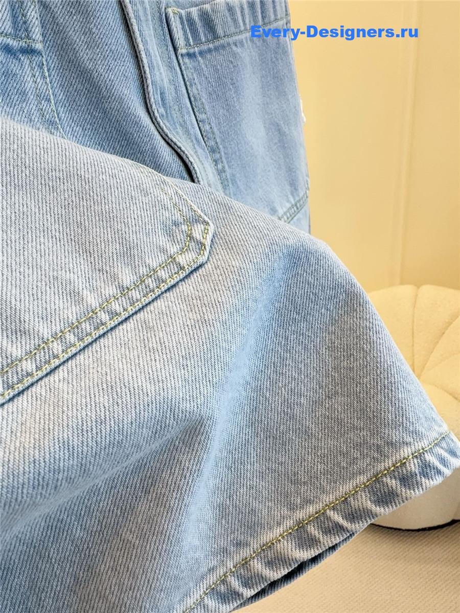 D10r printed denim shorts