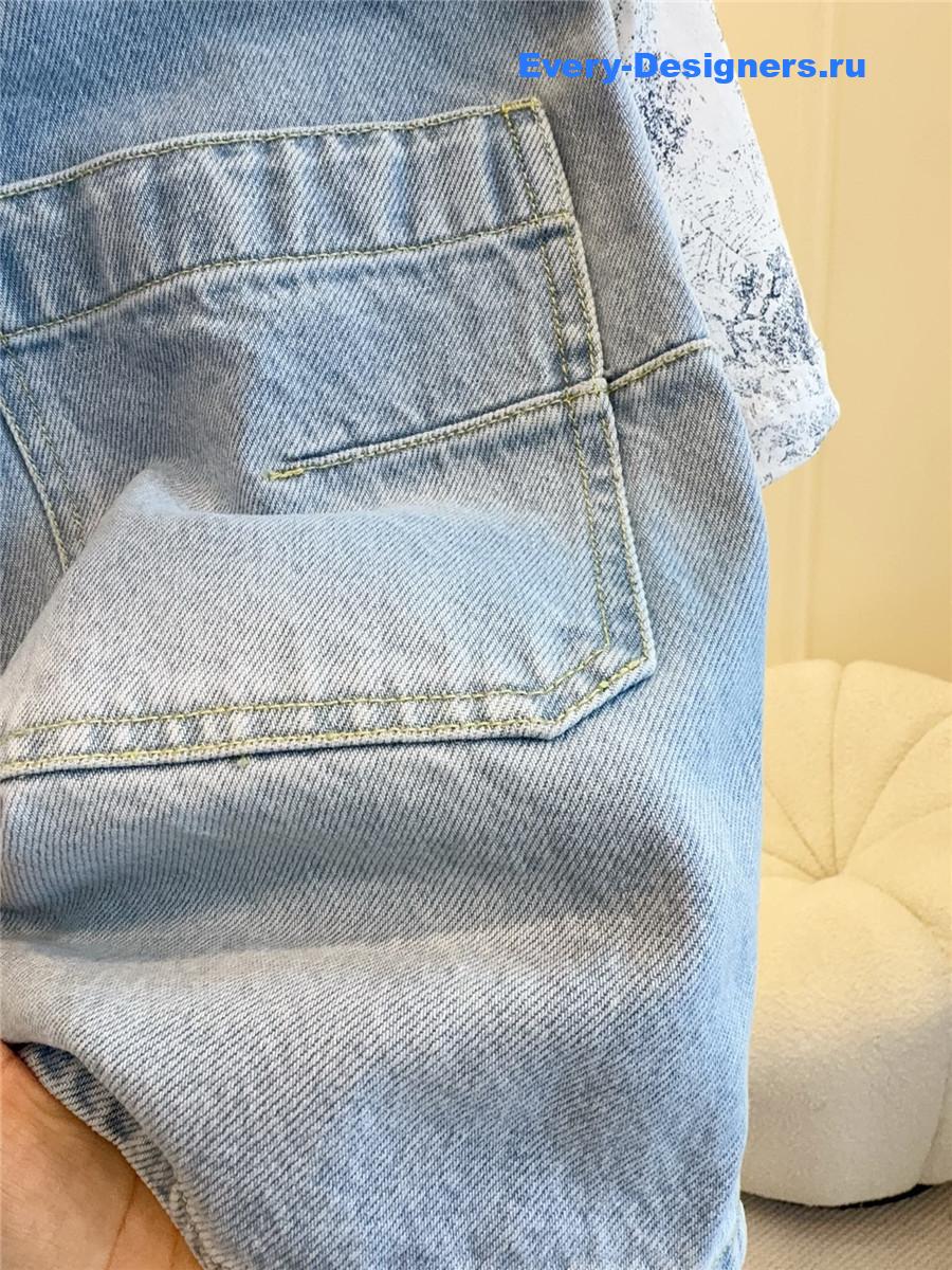 D10r printed denim shorts