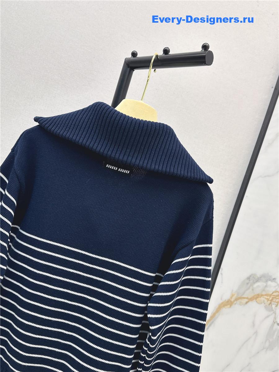 Miu Miu blue white cashmere sweater