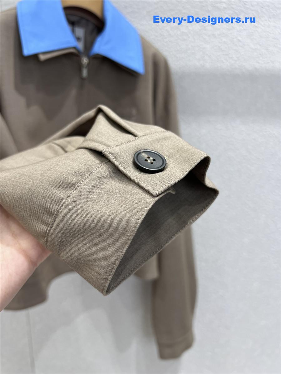 Miu Miu Brown Gabardine Blouson Jacket