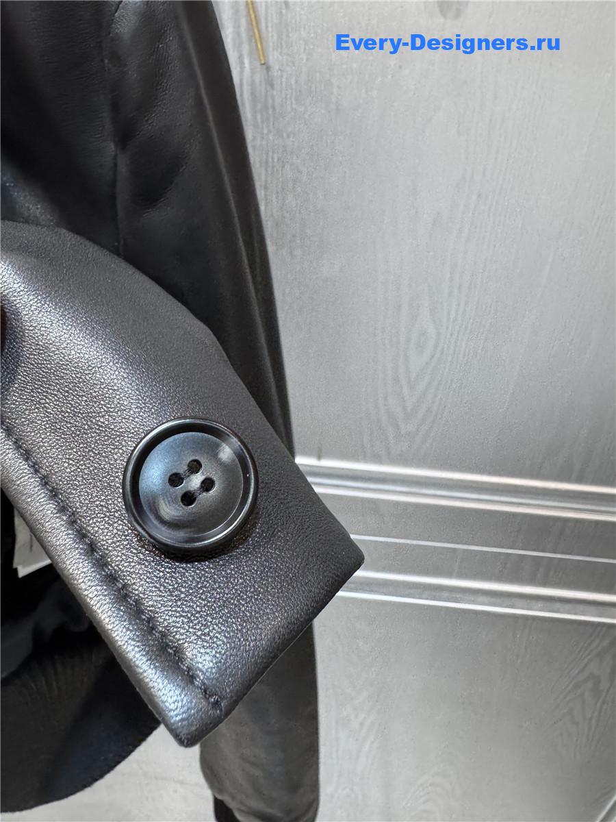 Miu Miu Black Leather Cropped Jacket