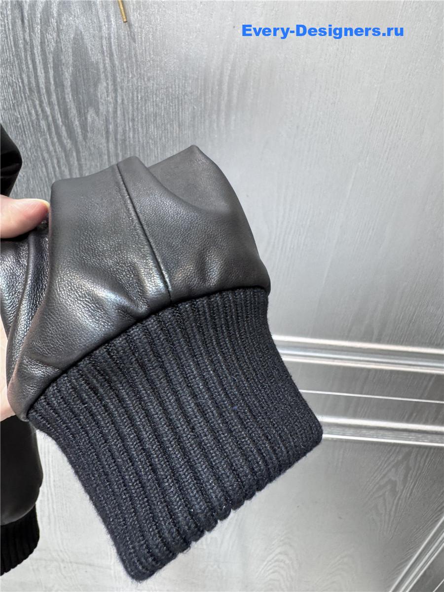 Miu Miu Black Leather Cropped Jacket