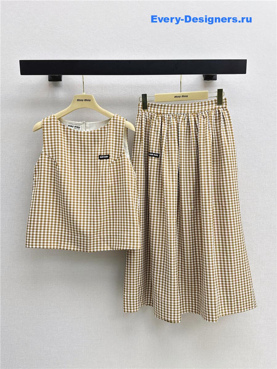 Miu Miu Checked Sleeveless Set