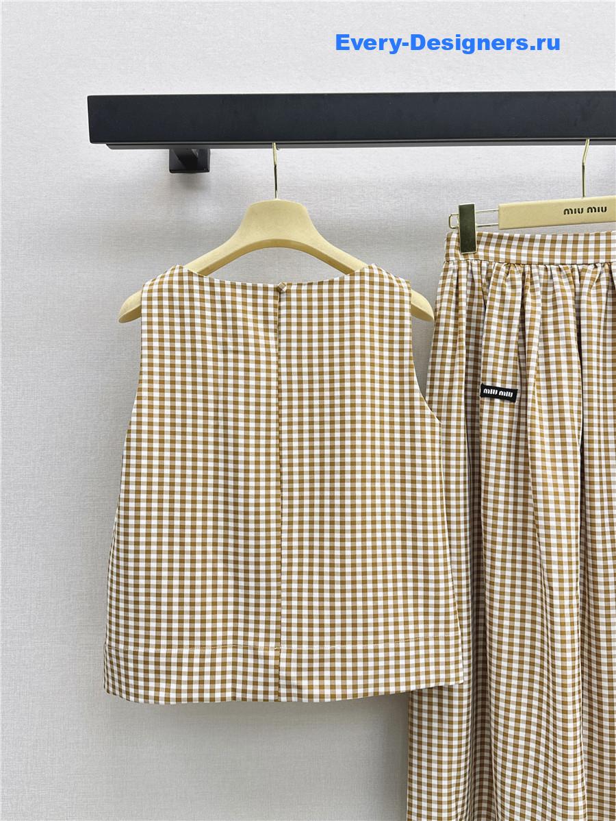 Miu Miu Checked Sleeveless Set
