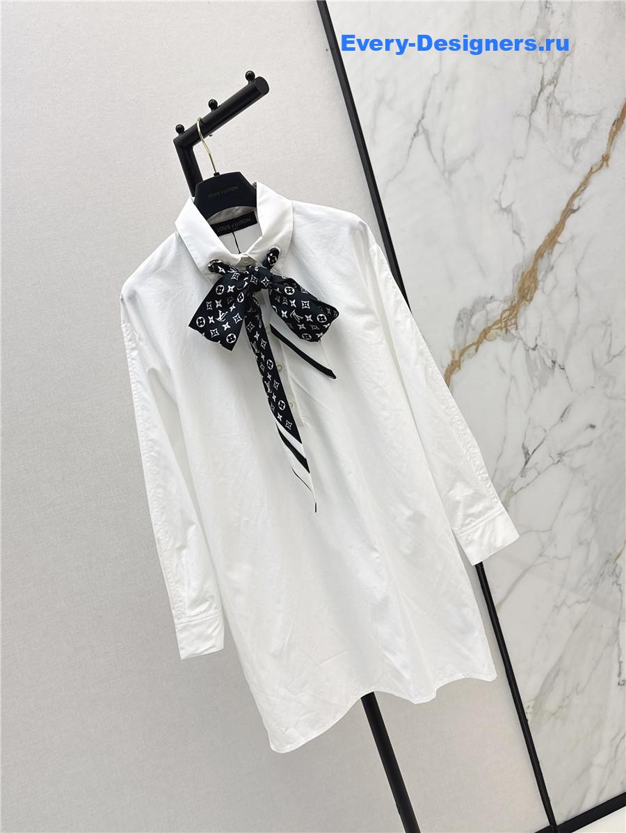 l0vis Vvtt0n monogram scarf shirt dress