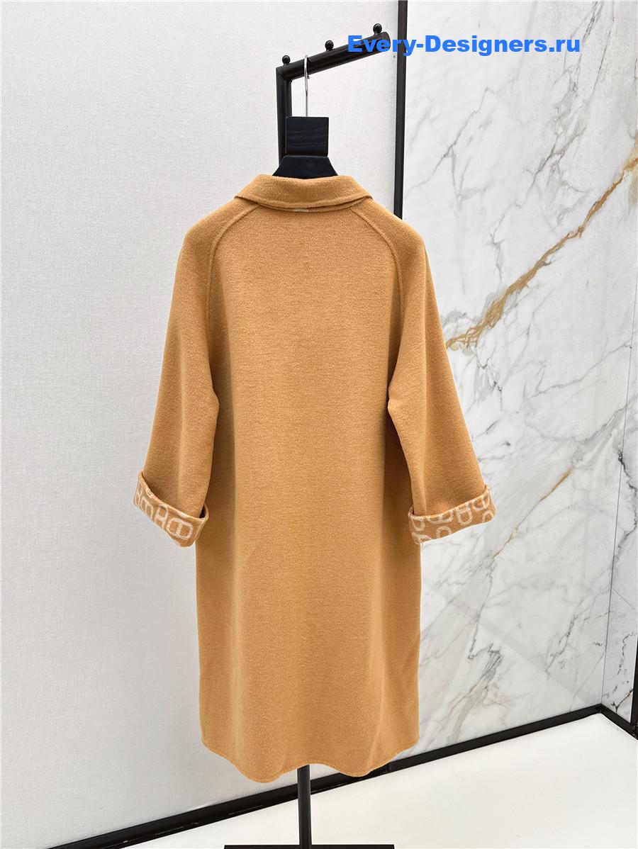 H**me5 double cashmere long coat in brown