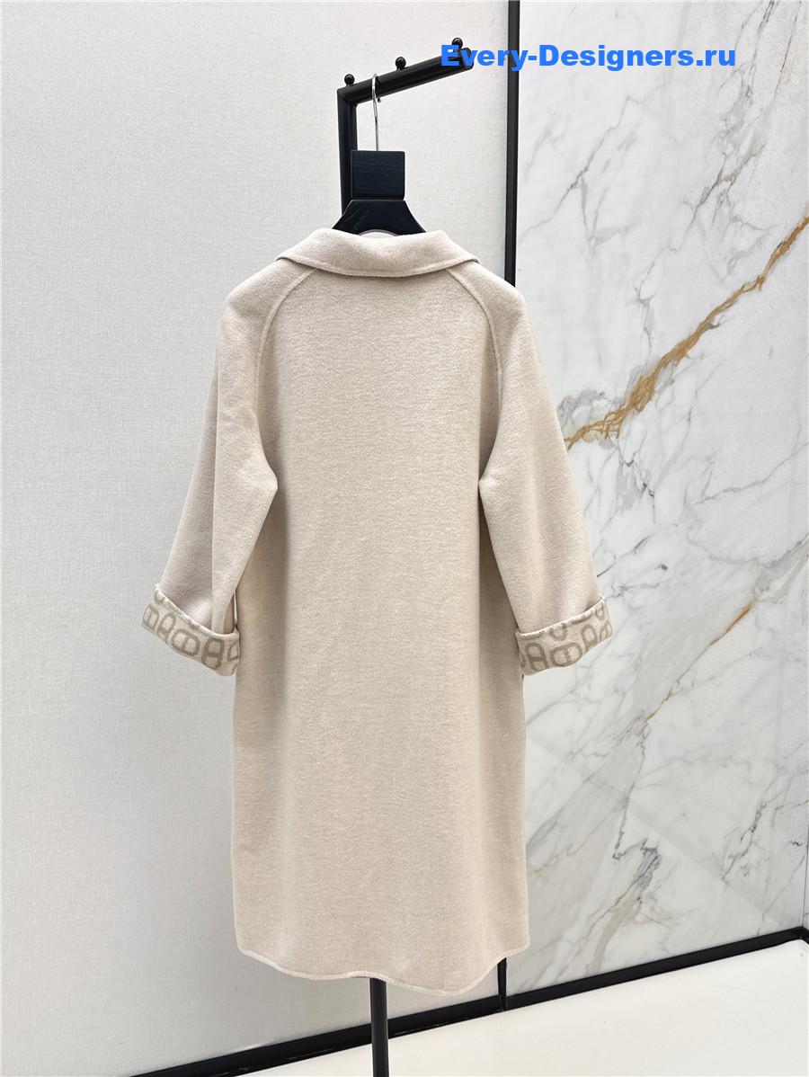 H**me5 beige double cashmere long coat