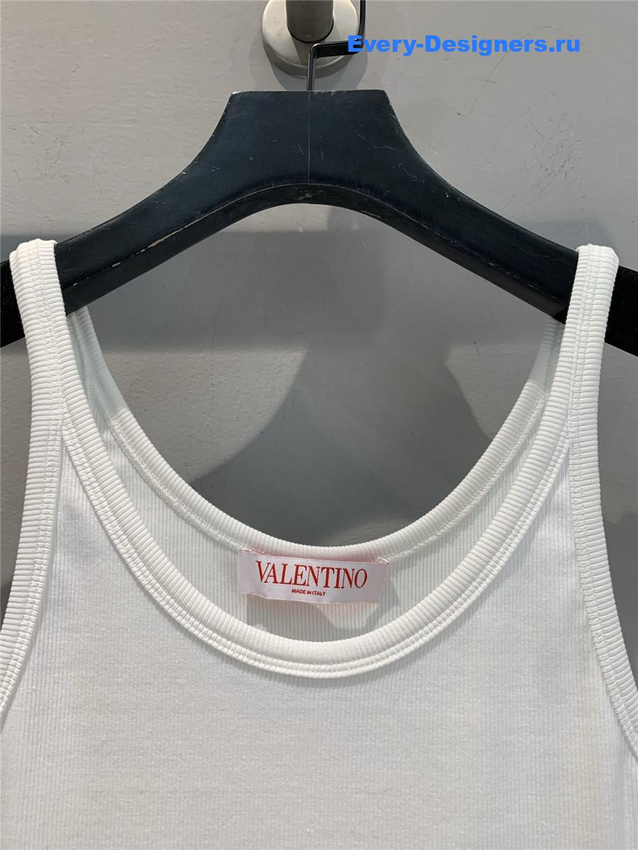 Va1e*ntin0 vgold ribbed tank top