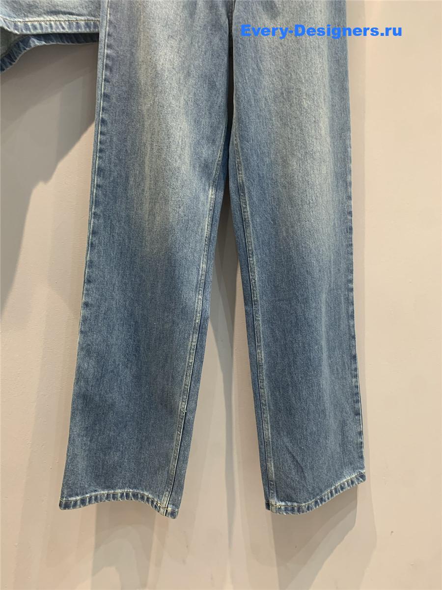 Pra*a blue high waist straight jeans