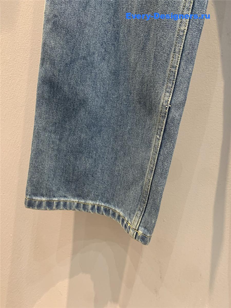 Pra*a blue high waist straight jeans