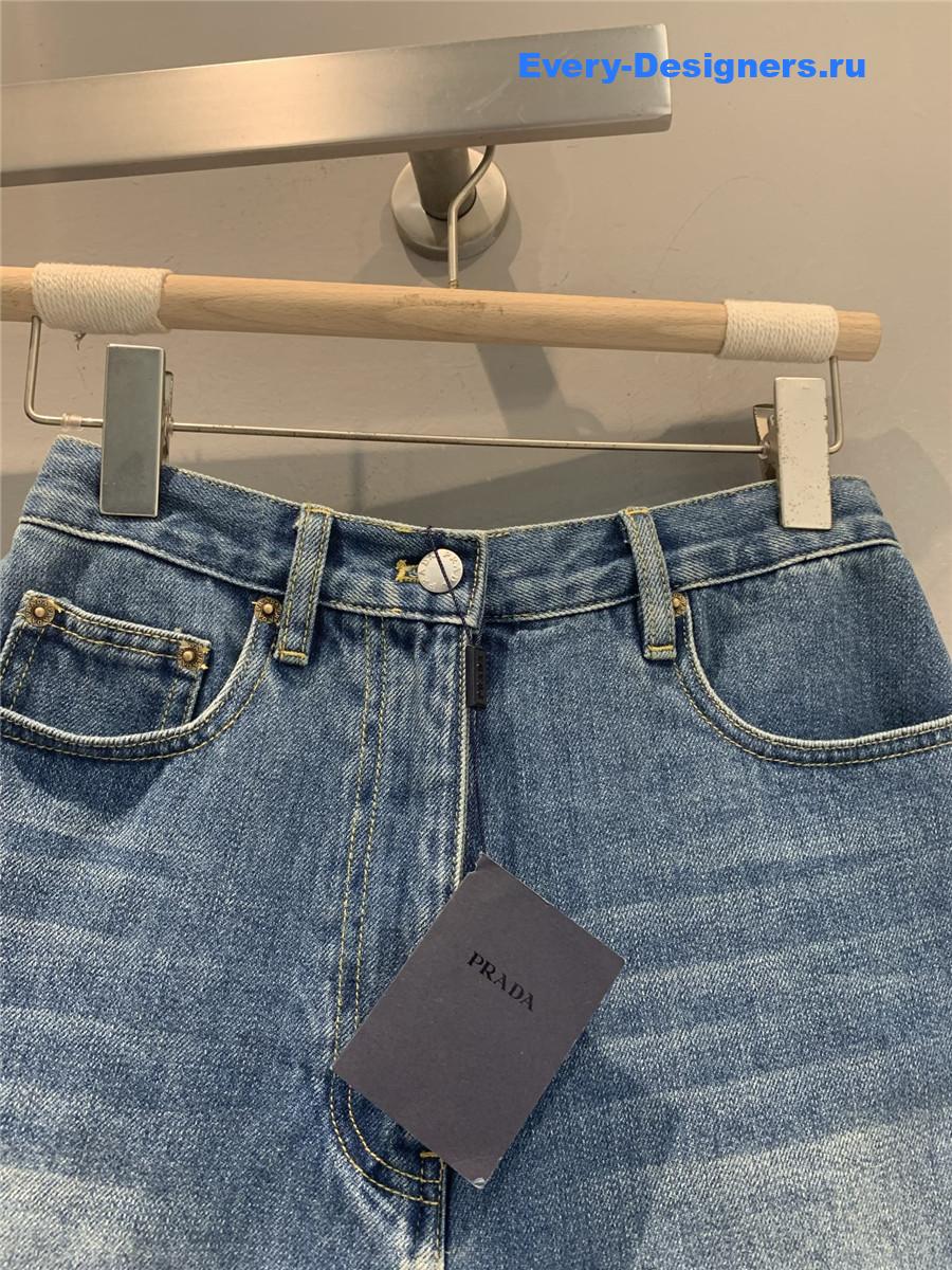 Pra*a sky blue denim shorts