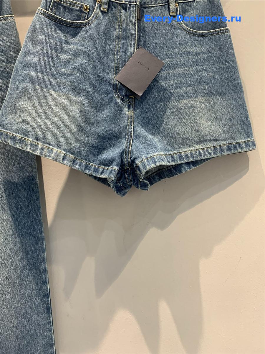 Pra*a sky blue denim shorts