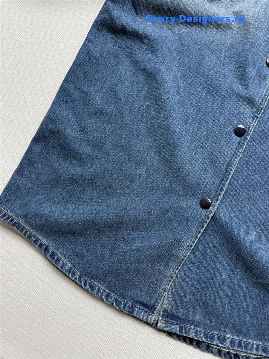 Pra*a oversize blue denim shirt