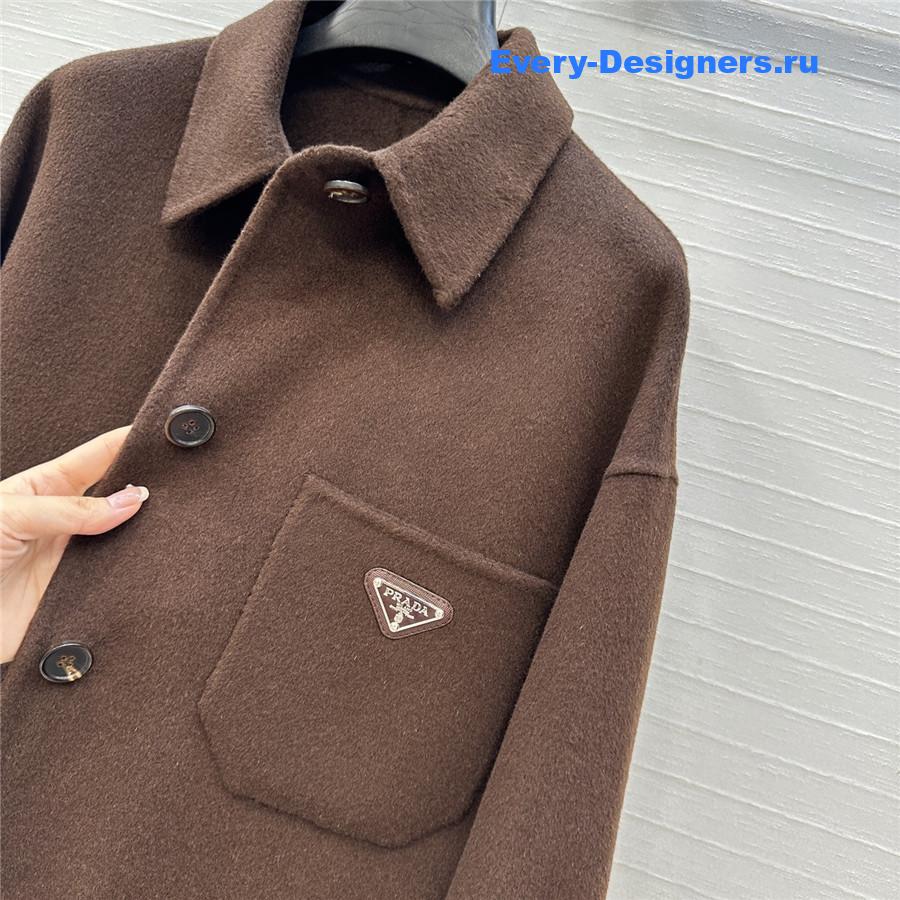 Pra*a bull denim shirt brown