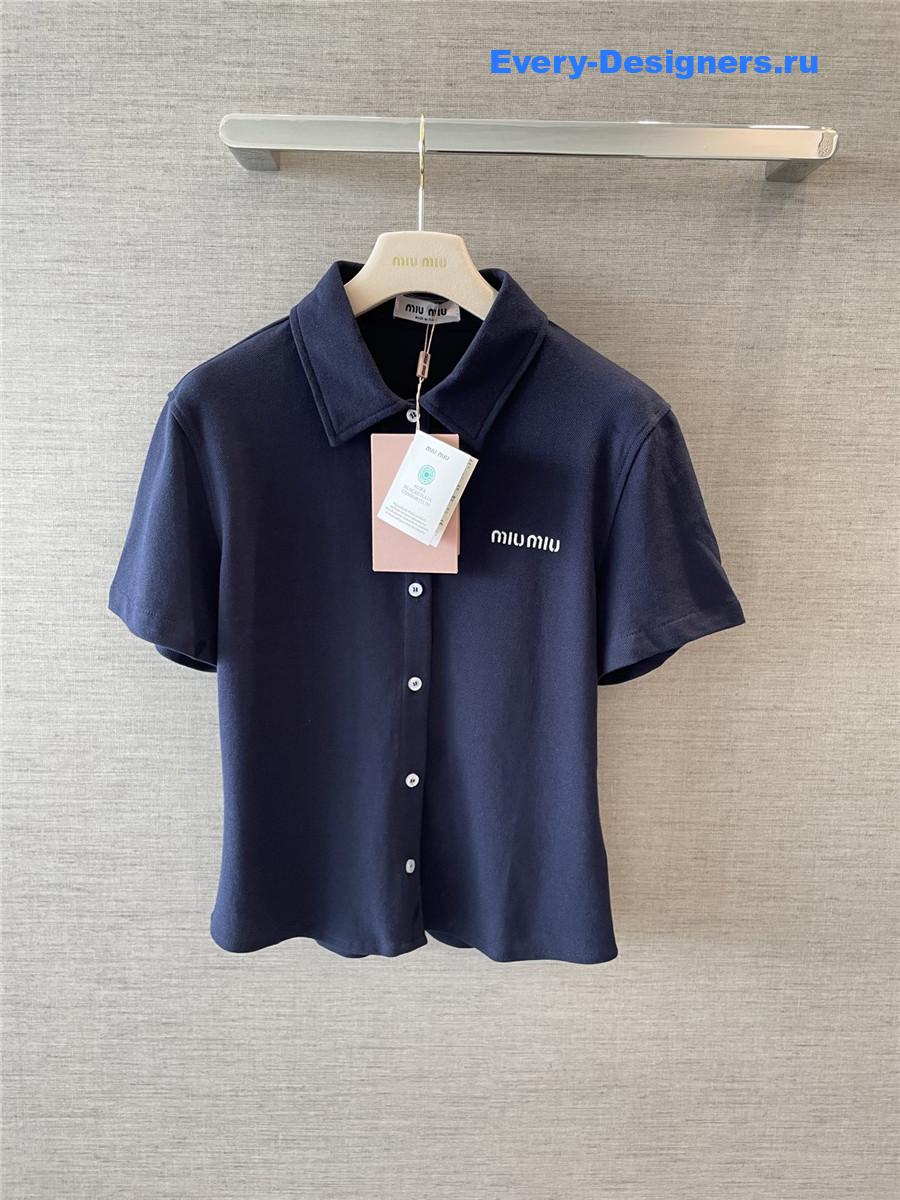 Miu Miu Blue Button Up Top