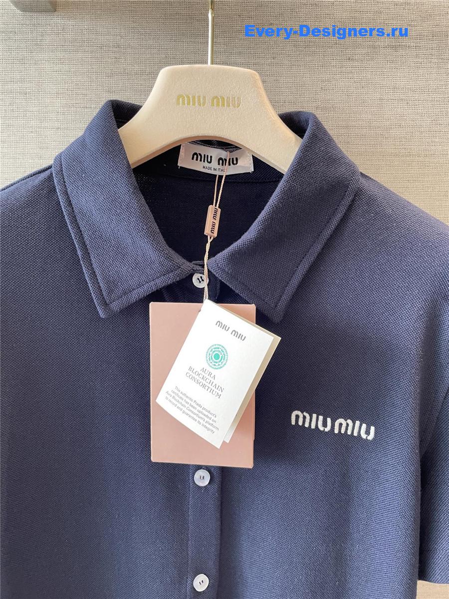 Miu Miu Blue Button Up Top