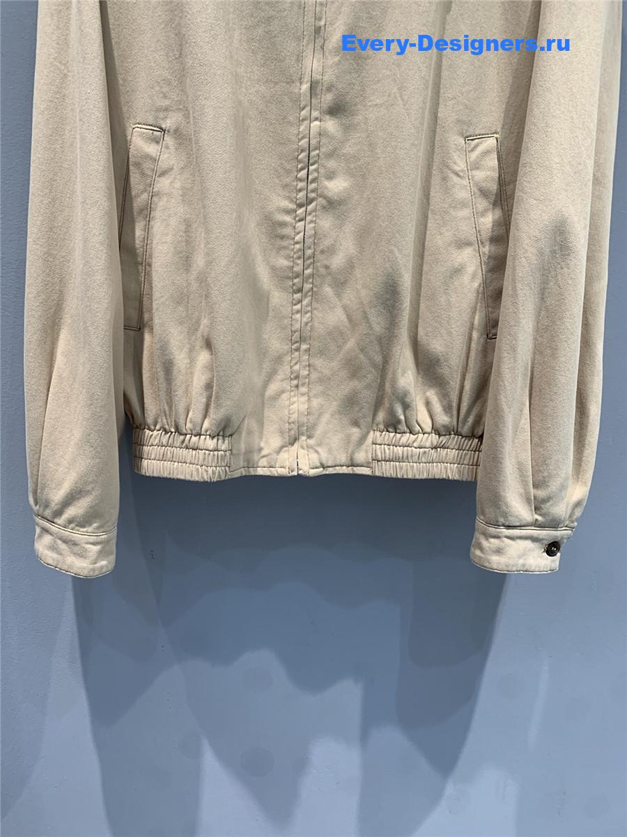 Miu Miu Denim Blouson Jacket Beige