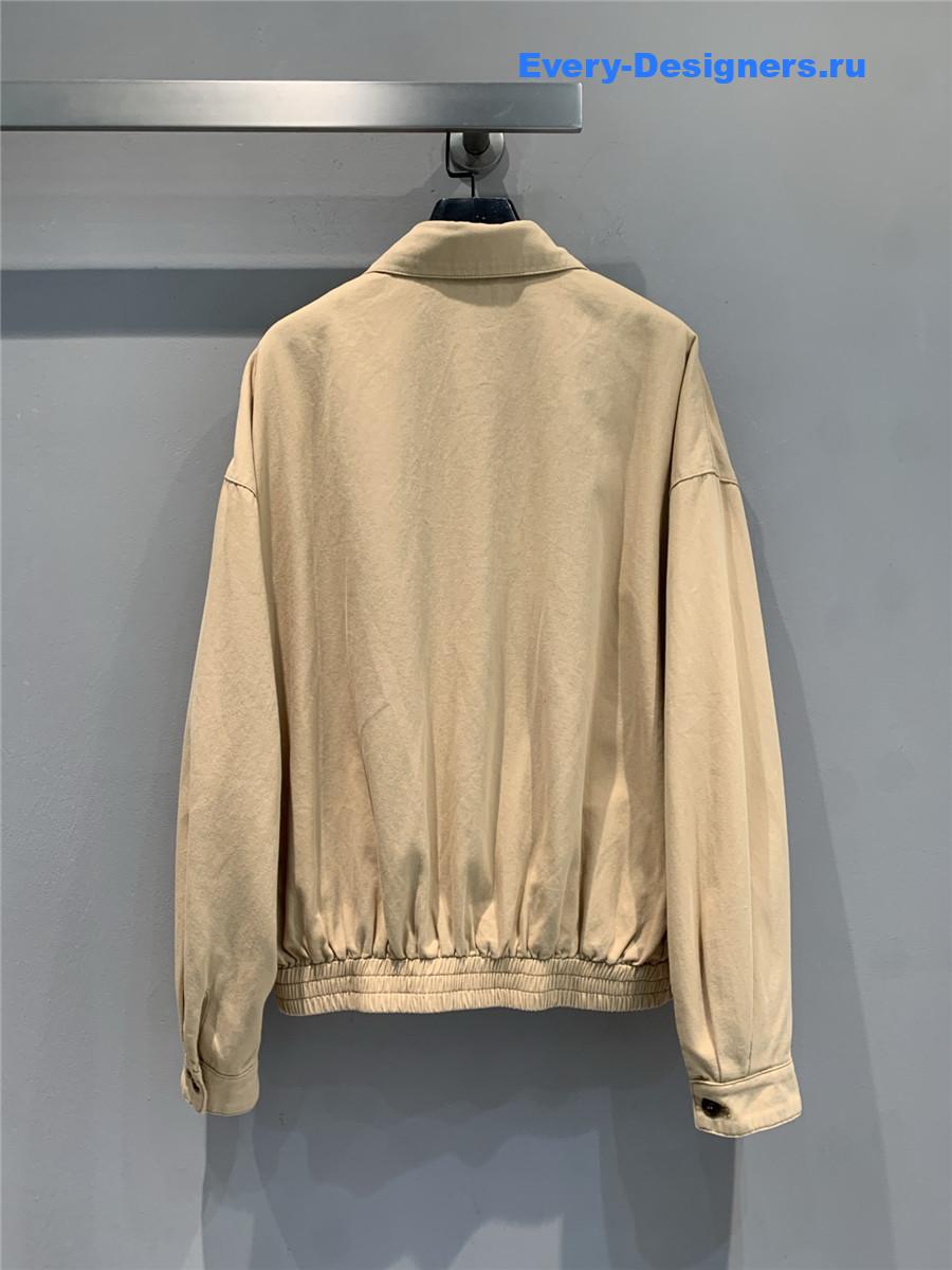 Miu Miu Denim Blouson Jacket Beige