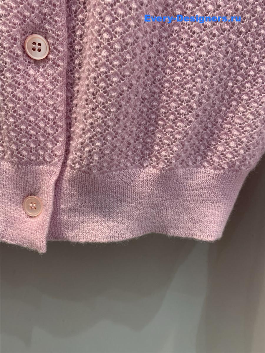 Miu Miu Alabaster Pink Cashmere Cardigan