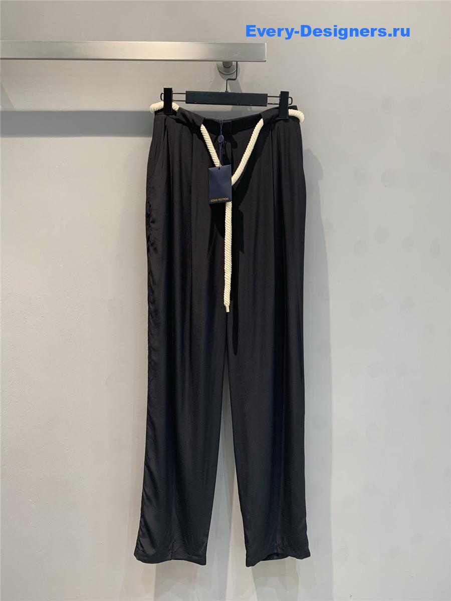 l0vis Vvtt0n black silk drawstring pants