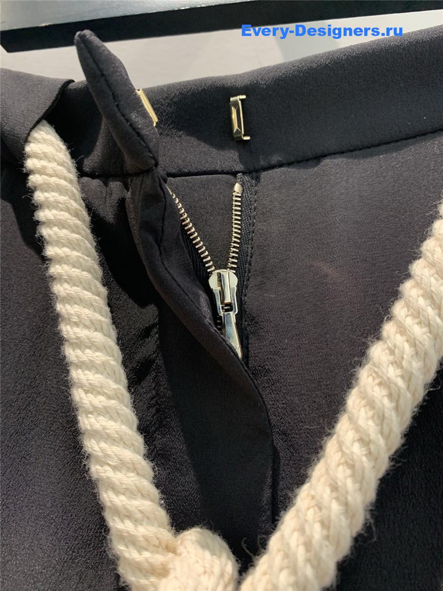 l0vis Vvtt0n black silk drawstring pants