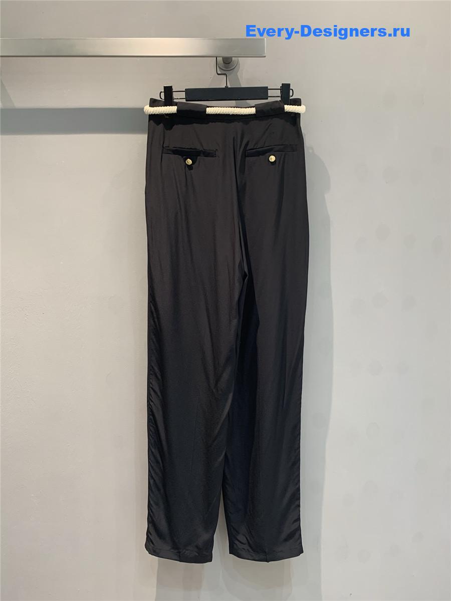 l0vis Vvtt0n black silk drawstring pants