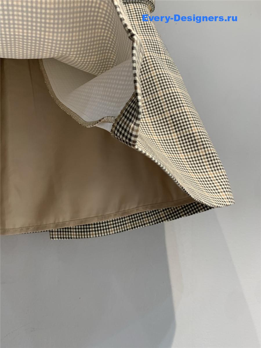 Miu Miu Cocoa Brown Checked Miniskirt