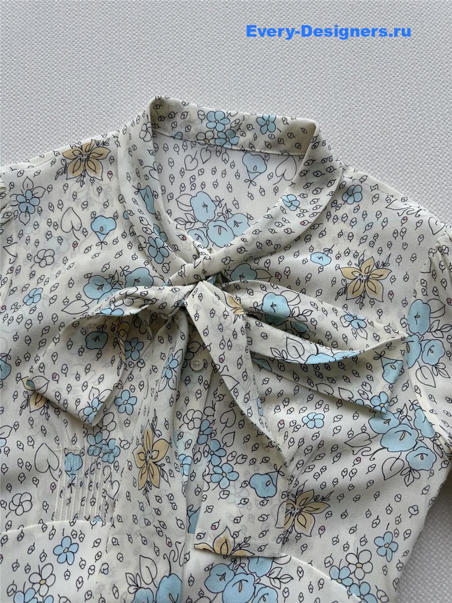 Miu Miu White Crêpe de Chine Dress