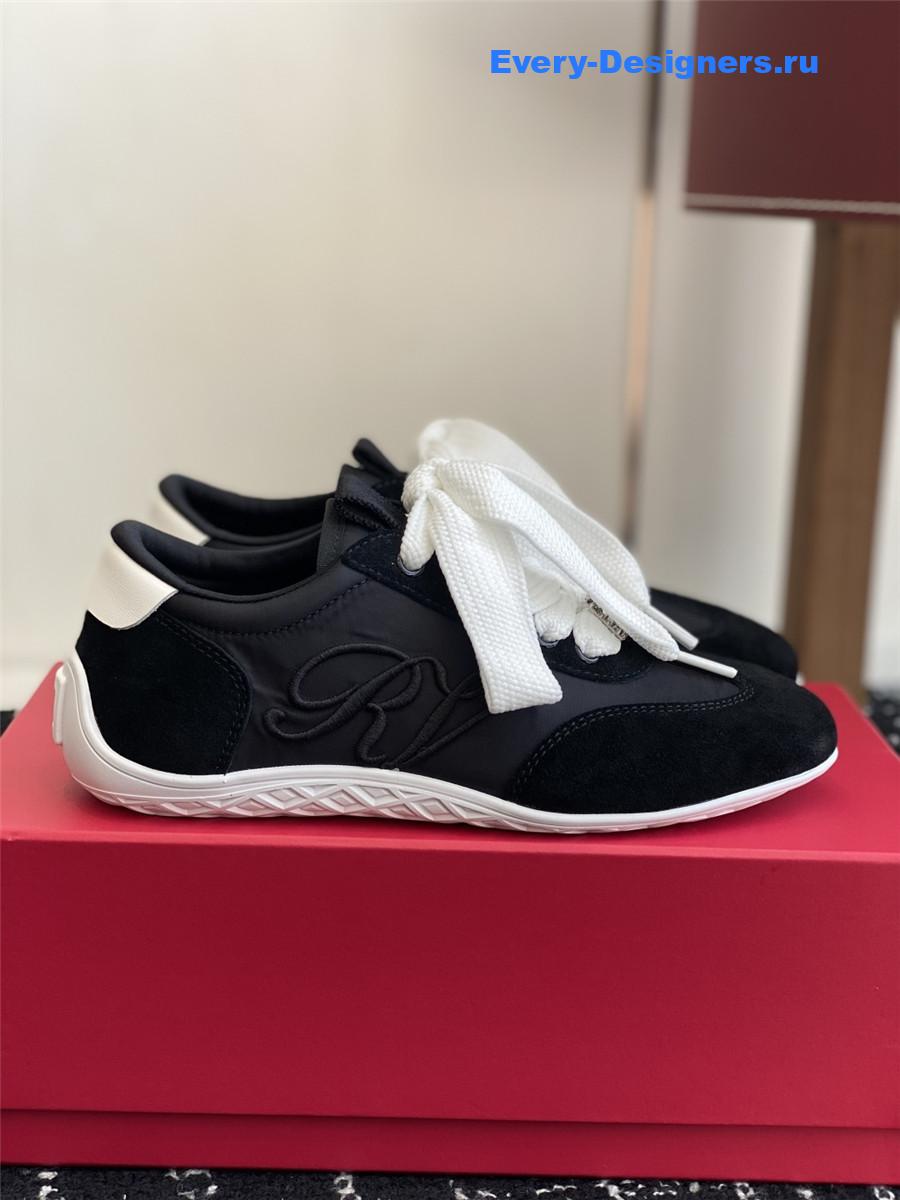 Roger Vivier Viv’ Low Black Suede Sneakers