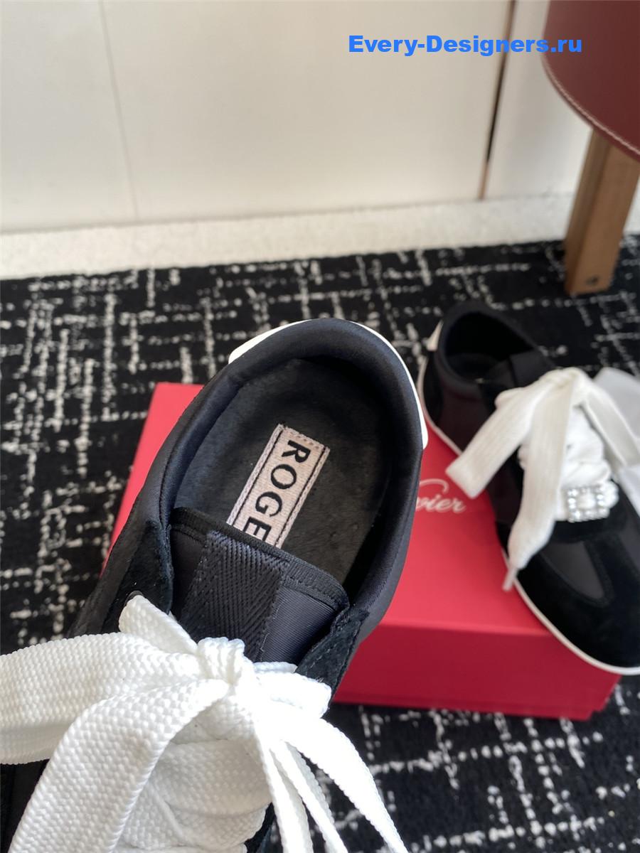 Roger Vivier Viv’ Low Black Suede Sneakers