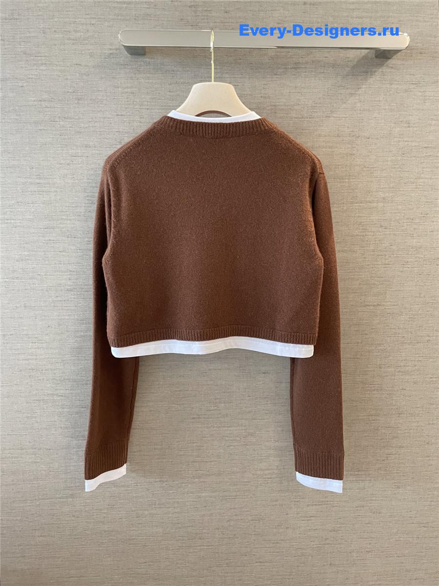 Miu Miu V-Neck Cashmere Crop Sweater
