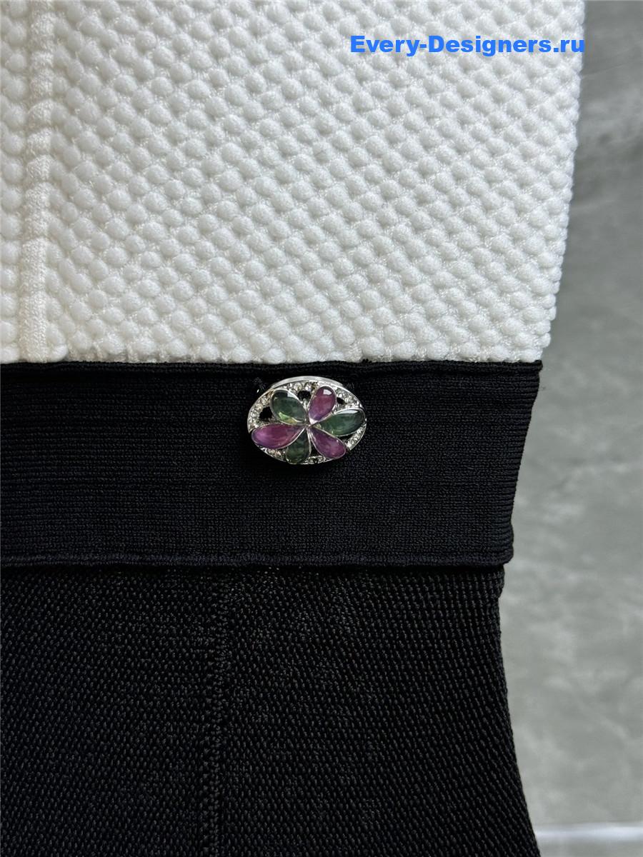 Ch**el black & white colorblock jumpsuit