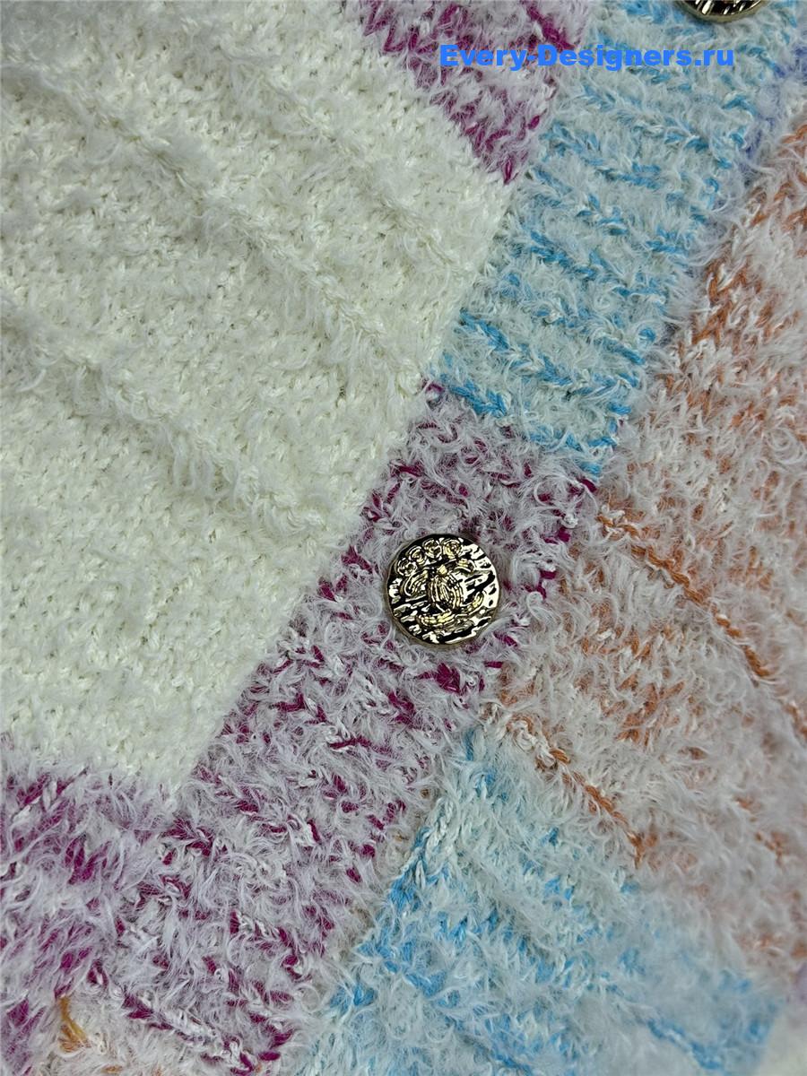 Ch**el coco gradient plaid cardigan