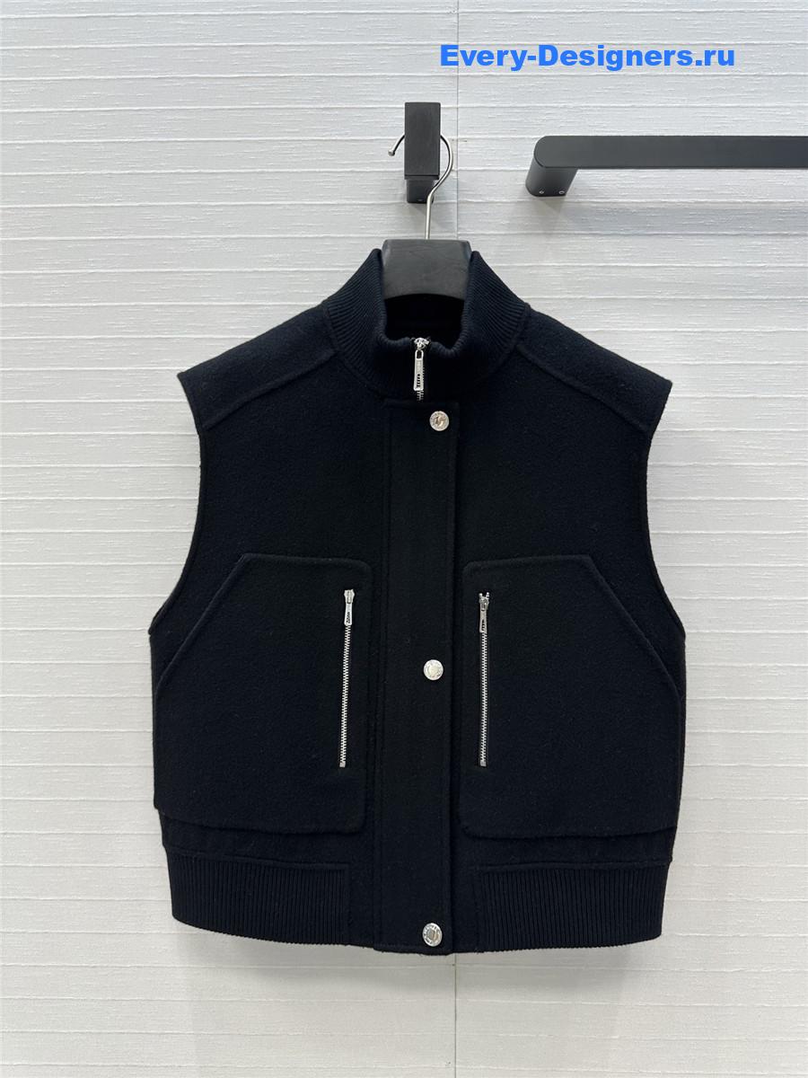 H**me5 black sleeveless bomber jacket