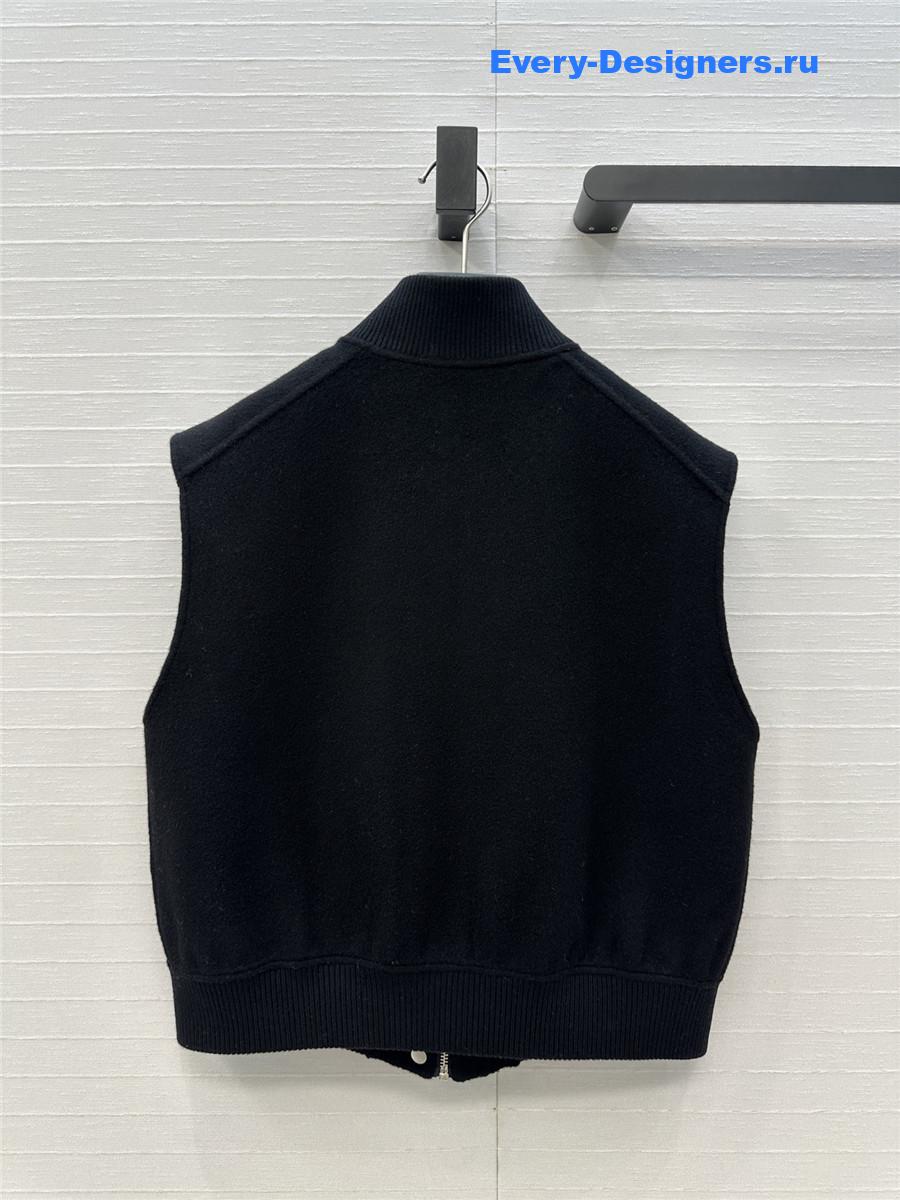 H**me5 black sleeveless bomber jacket