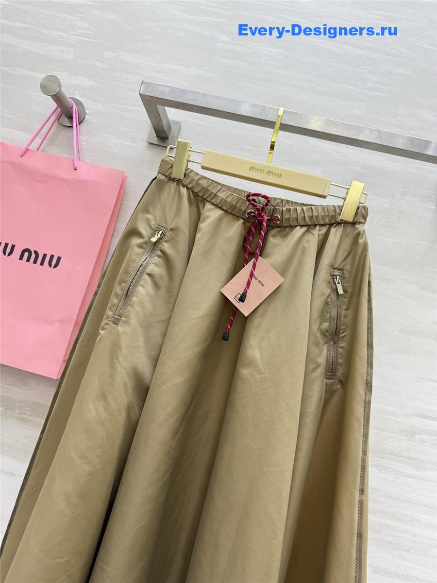 Miu Miu Clay Grey Technical Skirt