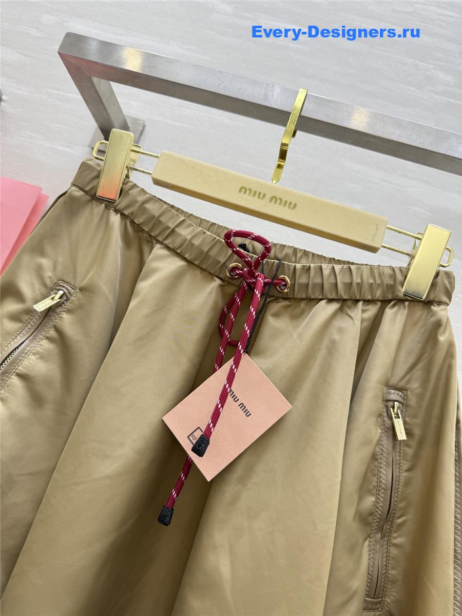 Miu Miu Clay Grey Technical Skirt