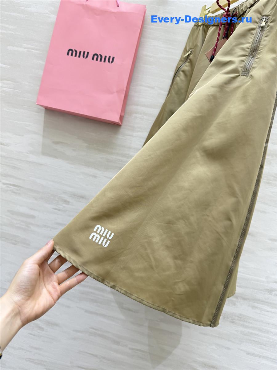 Miu Miu Clay Grey Technical Skirt