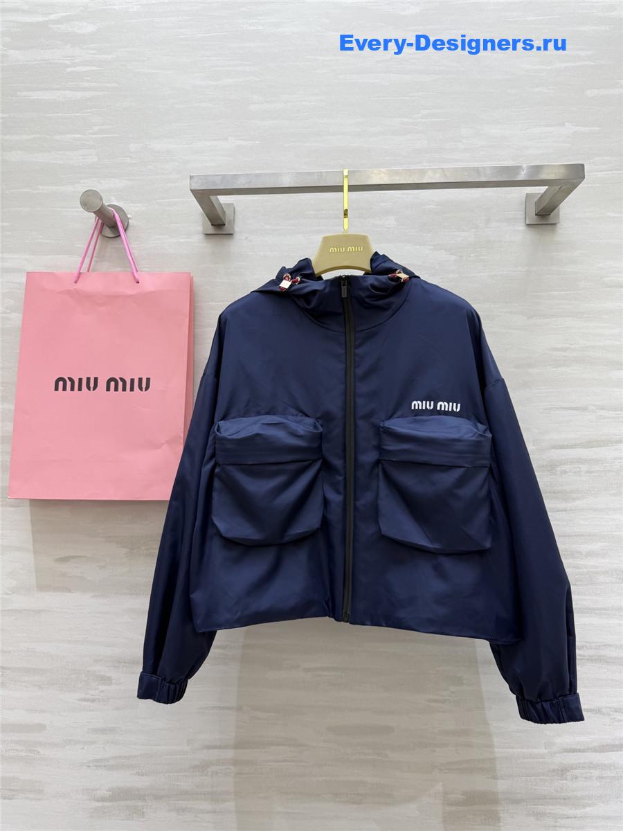 Miu Miu Navy Technical Canvas Jacket
