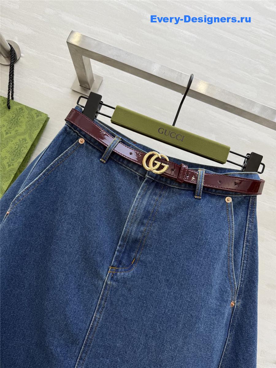 Gvc*1 blue denim flare skirt