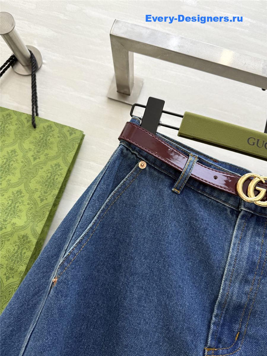 Gvc*1 blue denim flare skirt