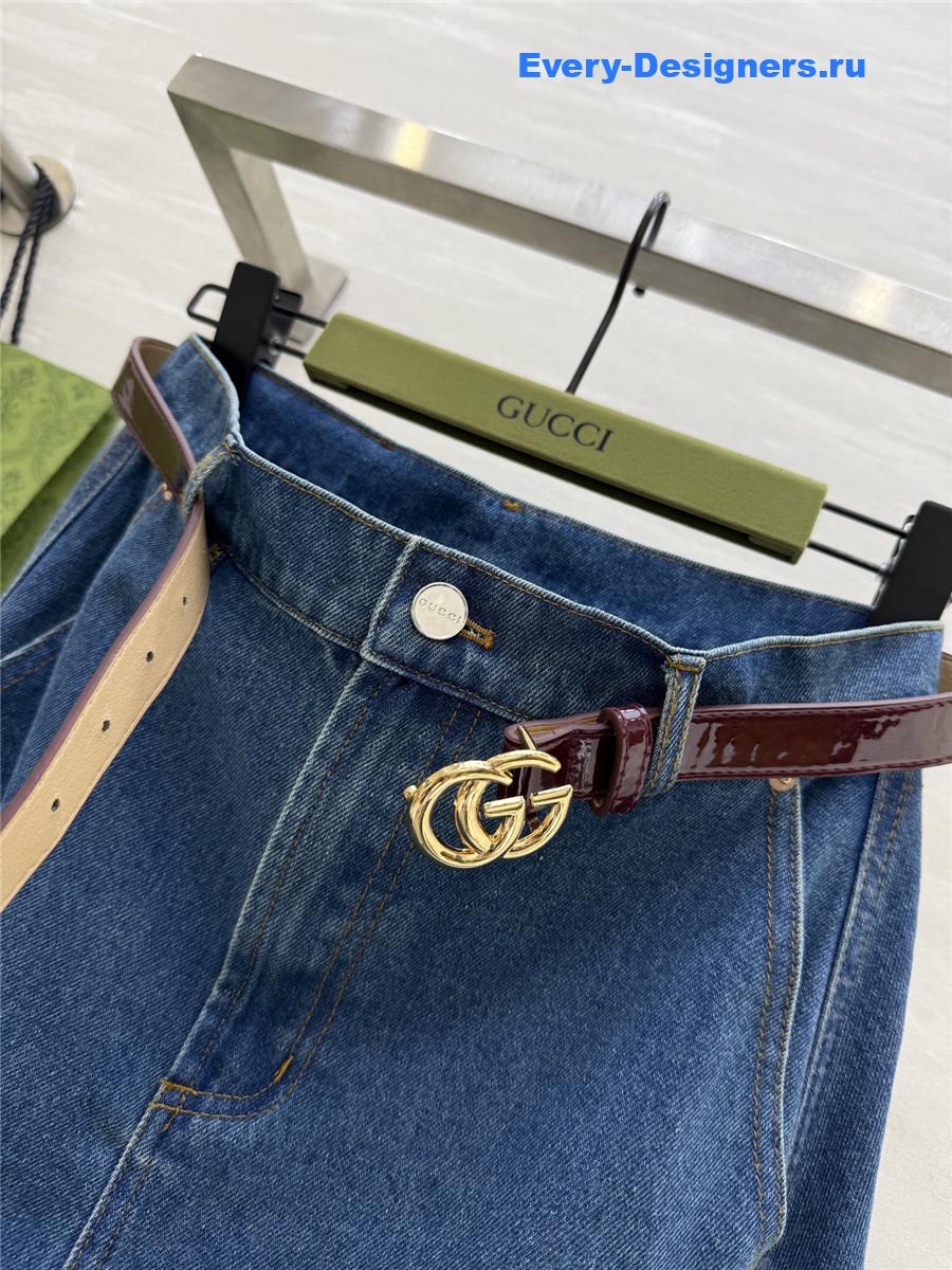 Gvc*1 blue denim flare skirt