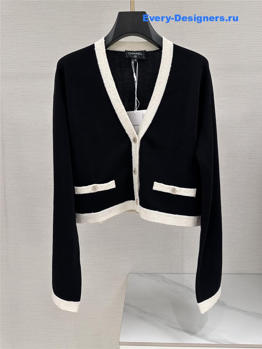 Ch**el black & white knitted jacket