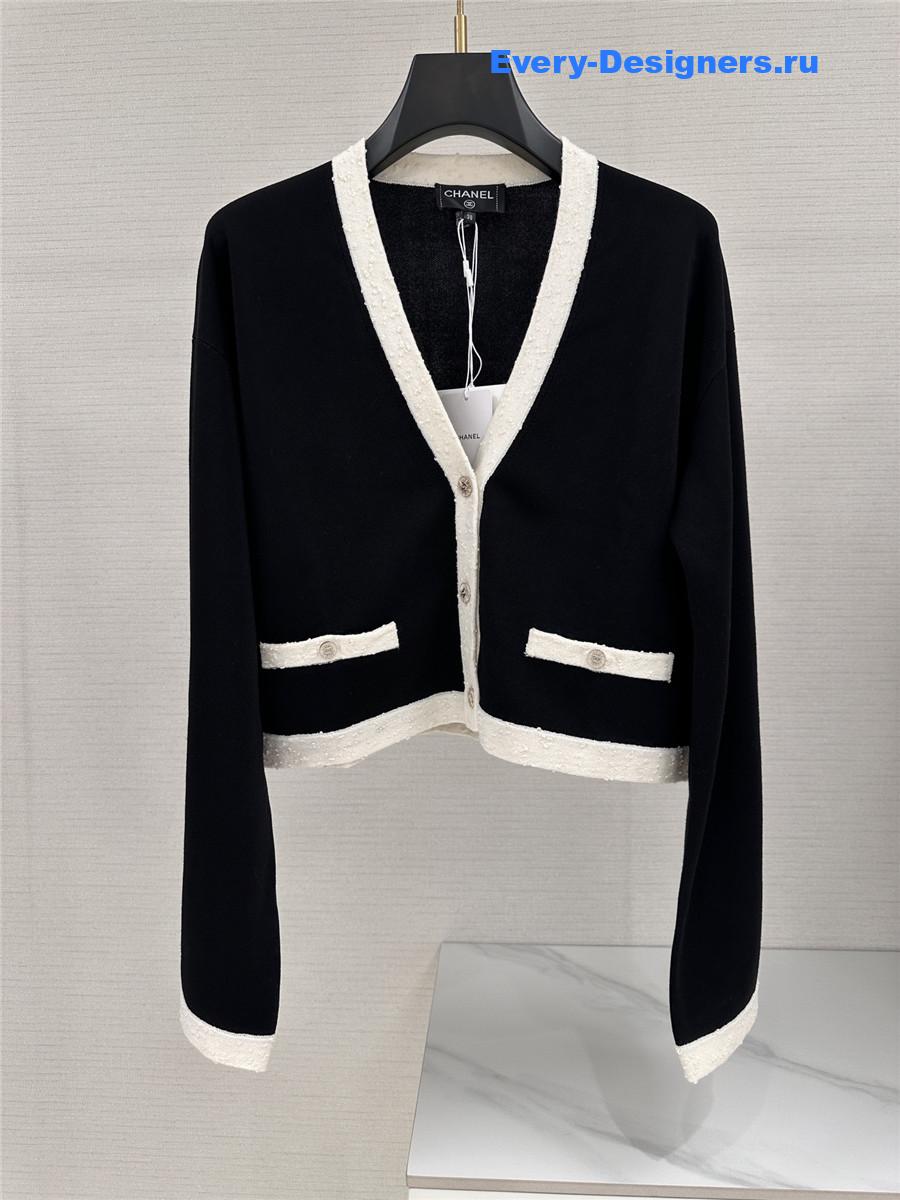 Ch**el black & white knitted jacket